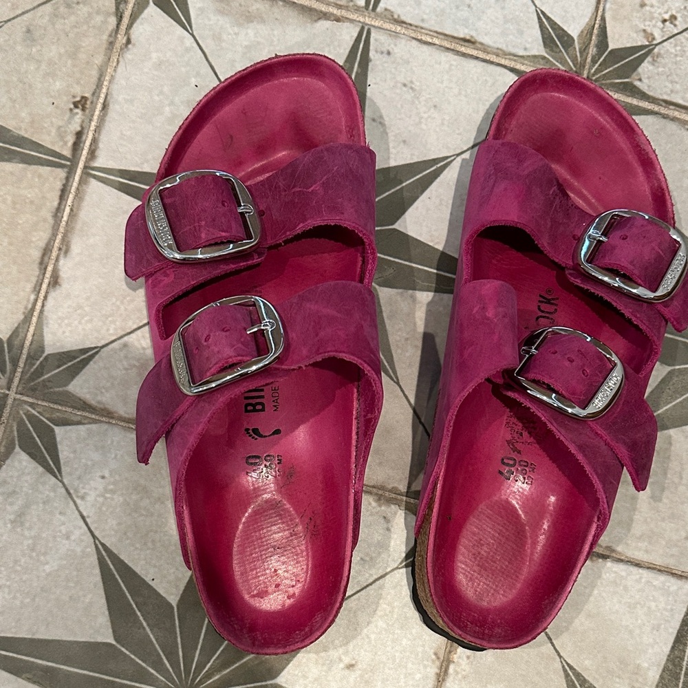 Birkenstock Fuchsia Double Strap Sandals